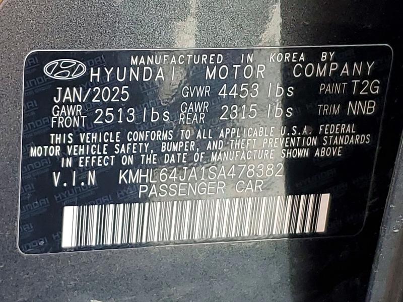 48537666 :رقم المزاد ، KMHL64JA1SA478382 vin ، 2025 Hyundai Sonata مزاد بيع