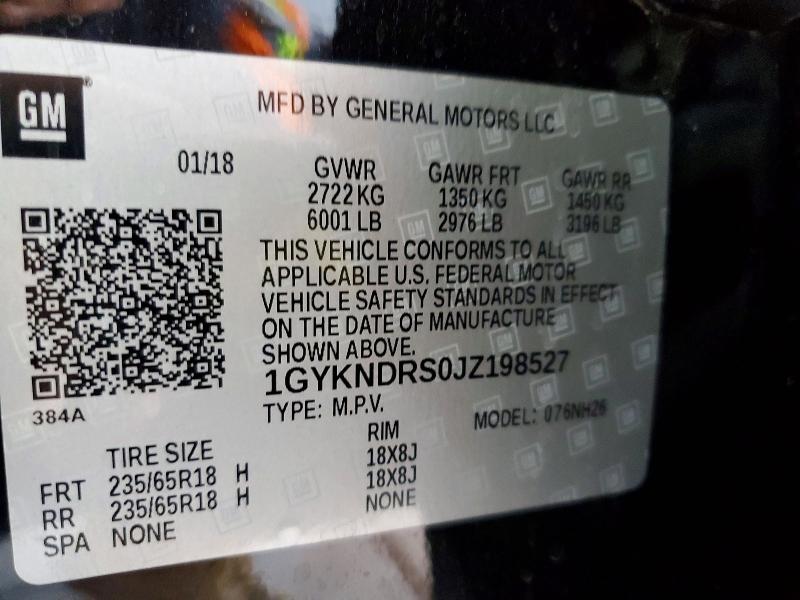 51206246 :رقم المزاد ، 1GYKNDRS0JZ198527 vin ، 2018 Cadillac Xt5 مزاد بيع