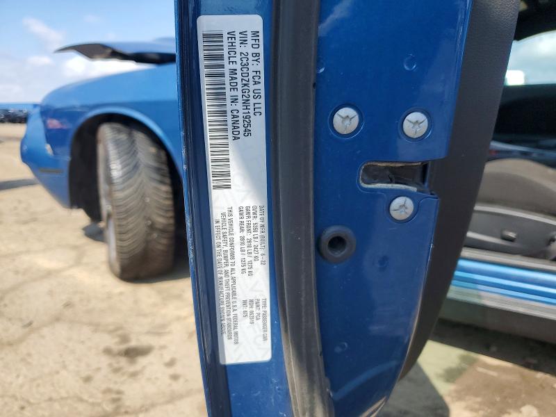 Продаж на аукціоні авто 2022 Dodge Challenger, vin: 2C3CDZKG2NH192545, номер лоту: 49461486