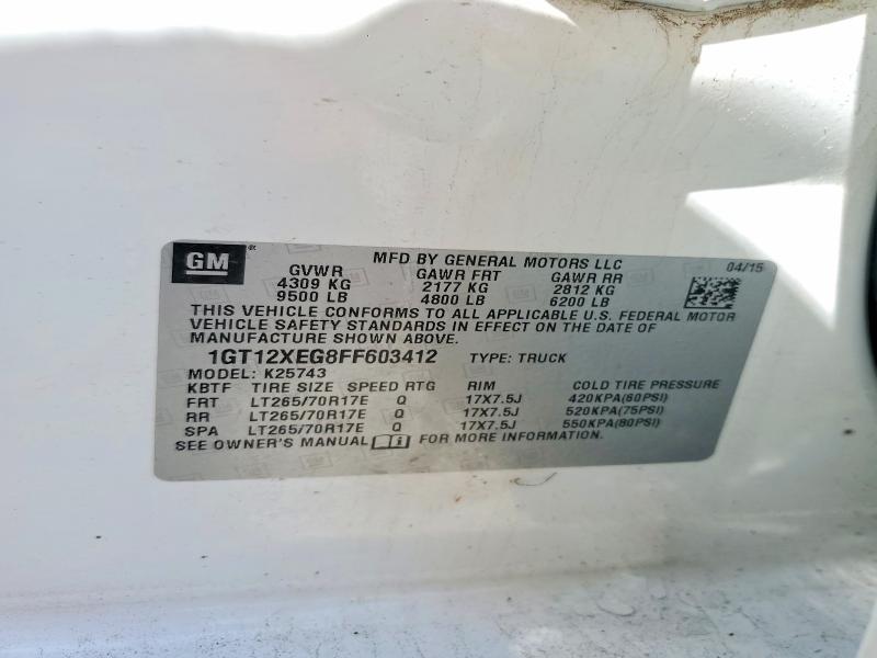 51837946 :رقم المزاد ، 1GT12XEG8FF603412 vin ، 2015 Gmc Sierra مزاد بيع