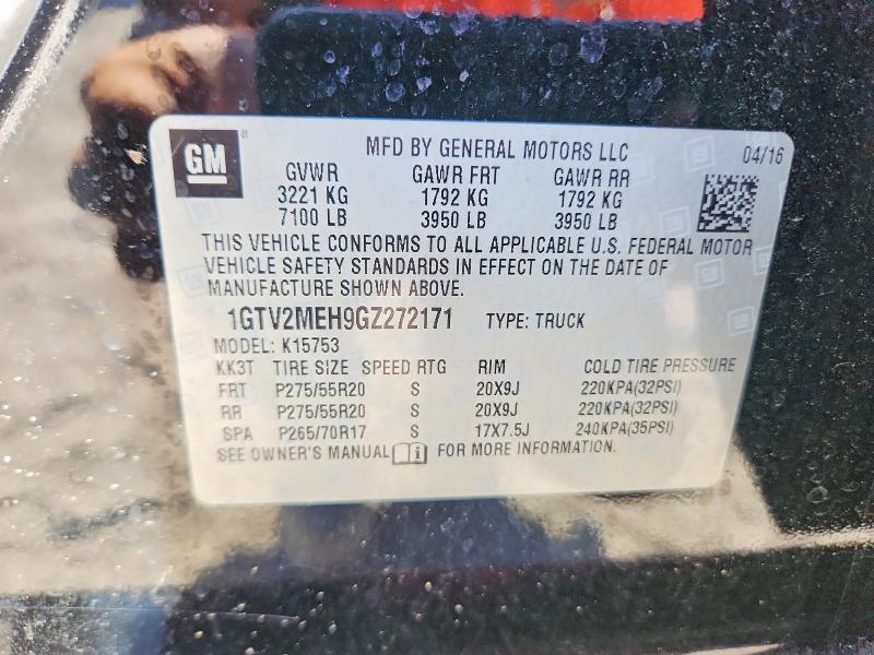51279496 :رقم المزاد ، 1GTV2MEH9GZ272171 vin ، 2016 Gmc Sierra مزاد بيع