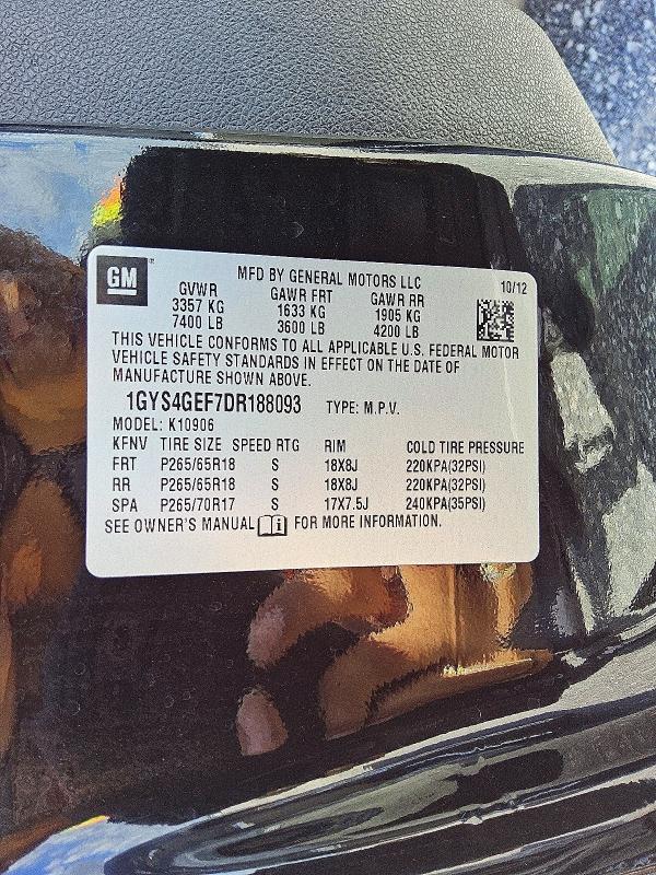 56070256 :رقم المزاد ، 1GYS4GEF7DR188093 vin ، 2013 Cadillac Escalade مزاد بيع