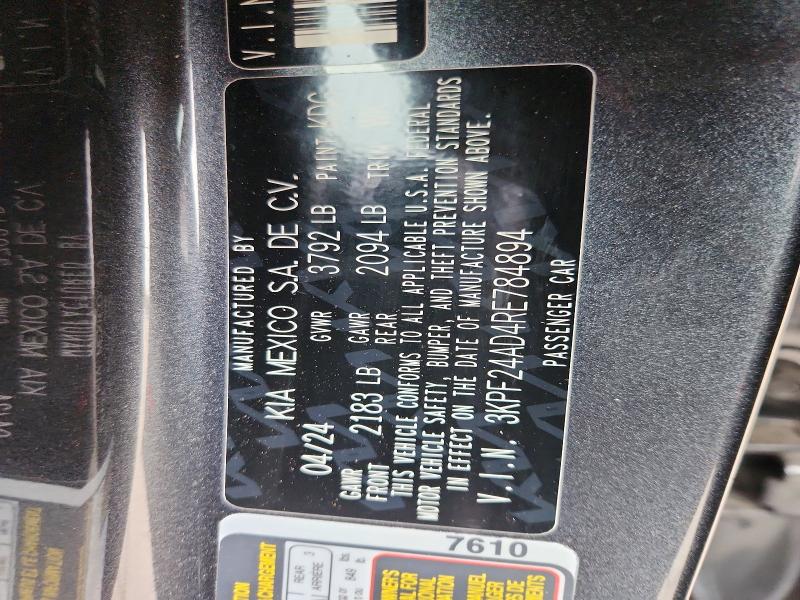 Aukcja sprzedaży 2024 Kia Forte, vin: 3KPF24AD4RE784894, numer aukcji: 51981196