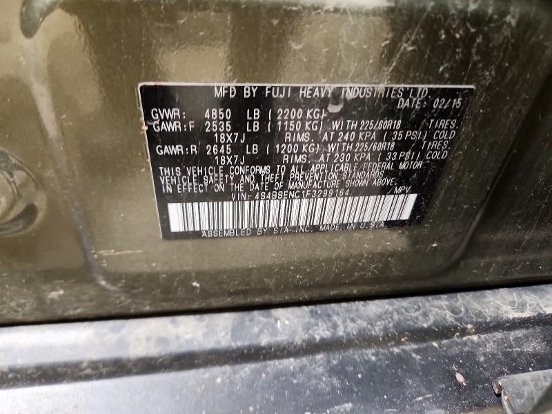 2015 Subaru Outback მანქანა იყიდება აუქციონზე, vin: 4S4BSENC1F3299164, აუქციონის ნომერი: 50969616