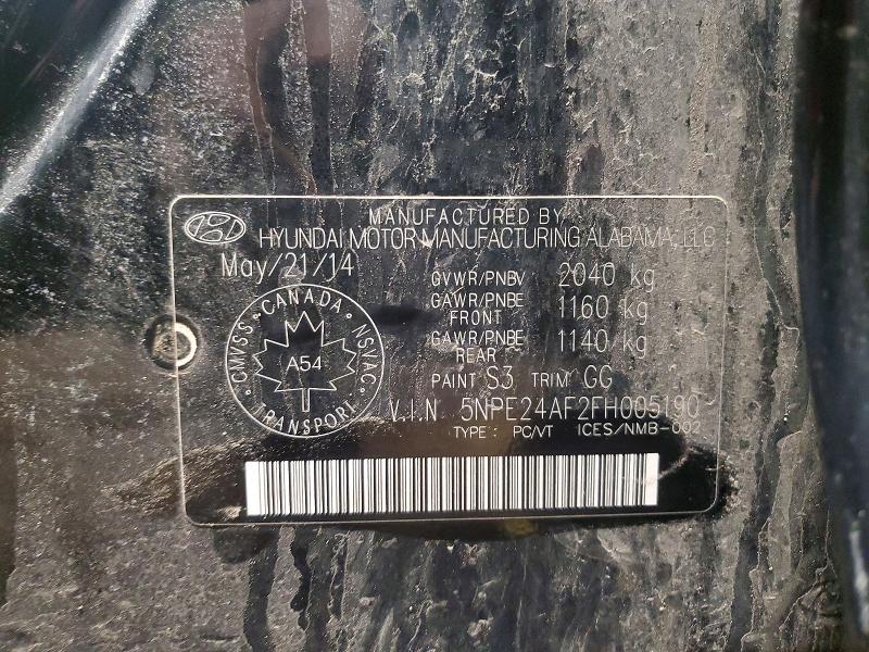 Aukcja sprzedaży 2015 Hyundai Sonata, vin: 5NPE24AF2FH005190, numer aukcji: 49314206