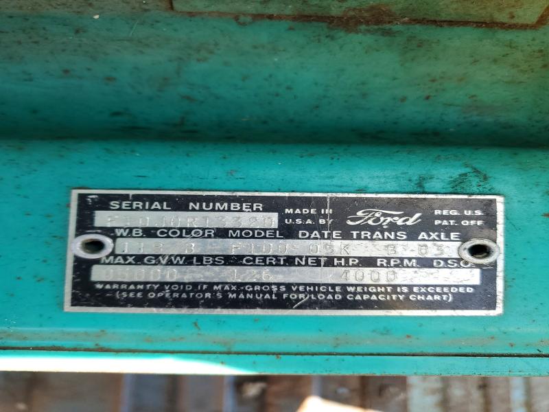 1960 Ford Truck მანქანა იყიდება აუქციონზე, vin: F10J0R13320, აუქციონის ნომერი: 50993596