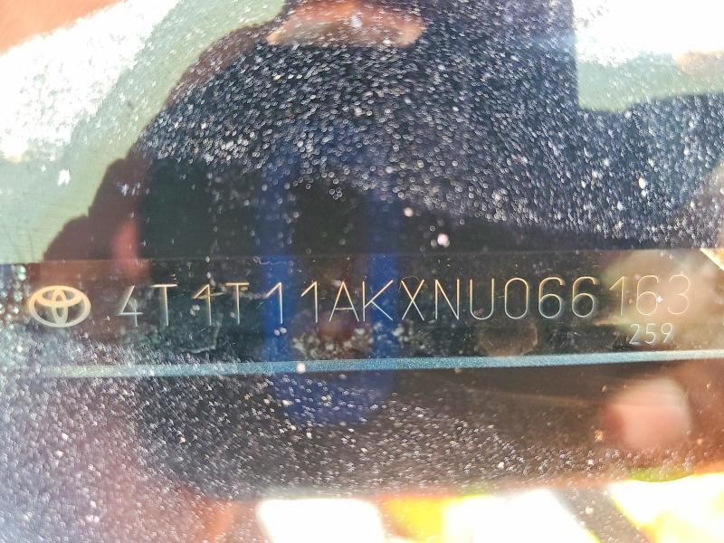 2022 Toyota Camry მანქანა იყიდება აუქციონზე, vin: 4T1T11AKXNU066163, აუქციონის ნომერი: 49319776