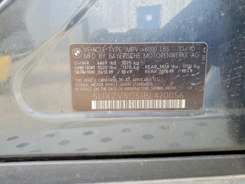 Aukcja sprzedaży 2011 Bmw X5, vin: 5UXZV8C51BL420056, numer aukcji: 49255176