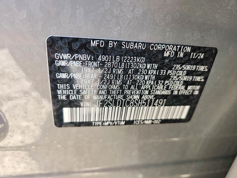 49859296 :رقم المزاد ، JF2SLDTC8SH511491 vin ، 2025 Subaru Forester مزاد بيع