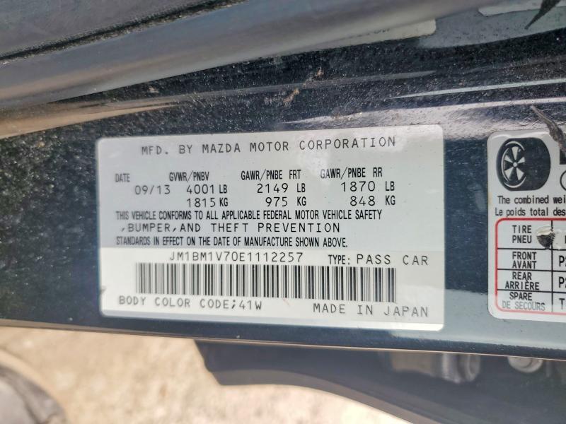 Aukcja sprzedaży 2014 Mazda 3, vin: JM1BM1V70E1112257, numer aukcji: 48911706