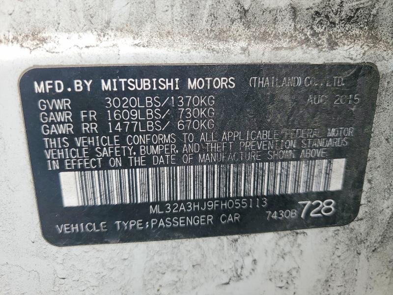 Aukcja sprzedaży 2015 Mitsubishi Mirage, vin: ML32A3HJ9FH055113, numer aukcji: 48118596