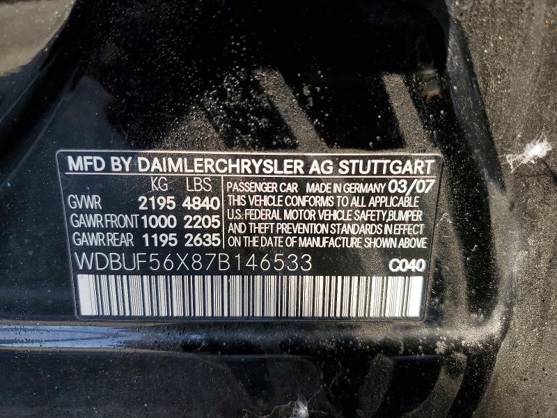 Продаж на аукціоні авто 2007 Mercedes-benz E, vin: WDBUF56X87B146533, номер лоту: 49661126