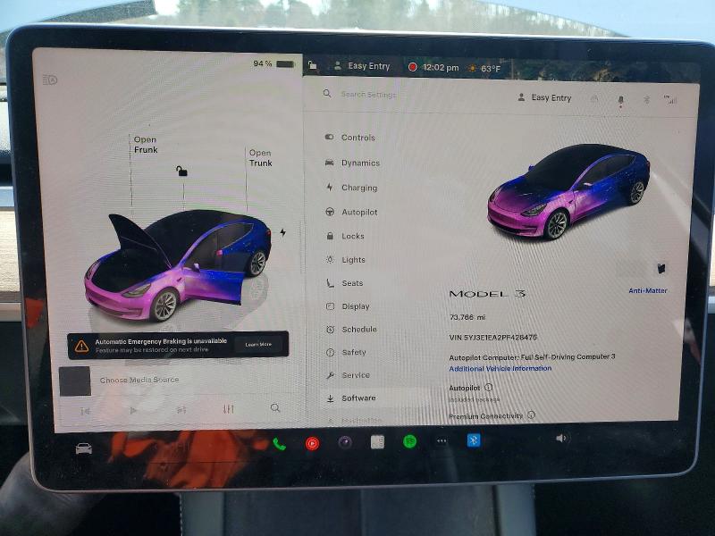 Продажа на аукционе авто 2023 Tesla Model 3, vin: 5YJ3E1EA2PF428475, номер лота: 48895316