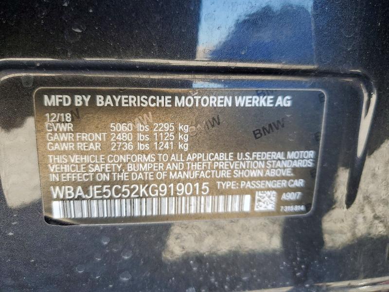 Продажа на аукционе авто 2019 Bmw 540, vin: WBAJE5C52KG919015, номер лота: 51142026
