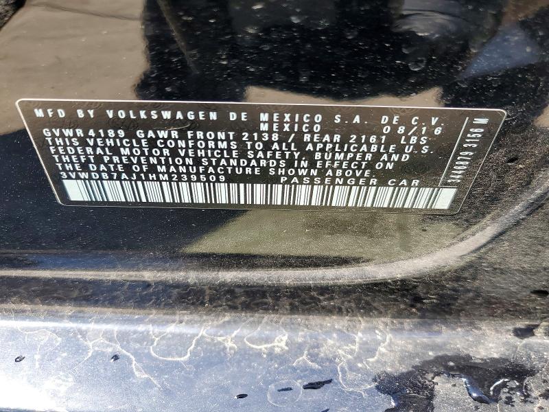 Продажа на аукционе авто 2017 Volkswagen Jetta, vin: 3VWDB7AJ1HM239509, номер лота: 49315366