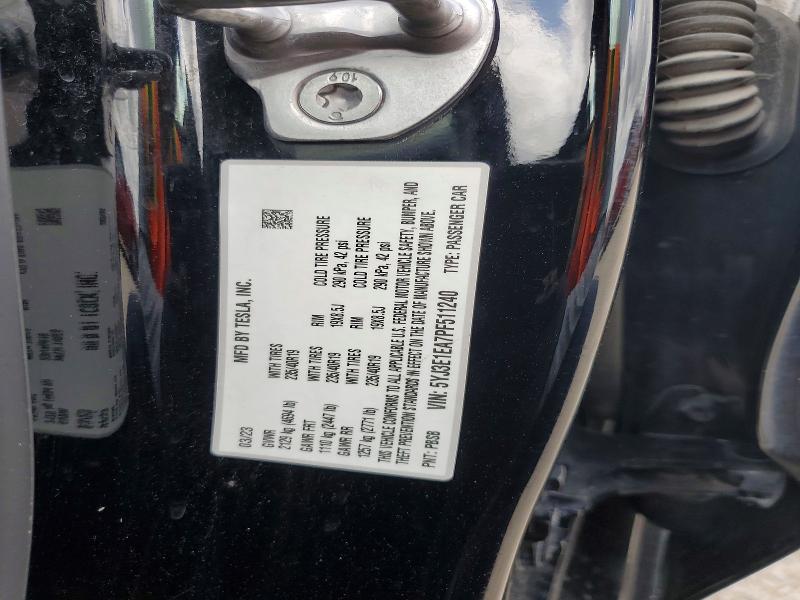 51076286 :رقم المزاد ، 5YJ3E1EA7PF511240 vin ، 2023 Tesla Model 3 مزاد بيع