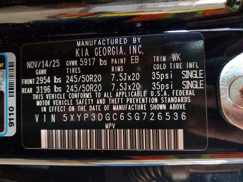 Aukcja sprzedaży 2025 Kia Telluride, vin: 5XYP3DGC6SG726536, numer aukcji: 51088296