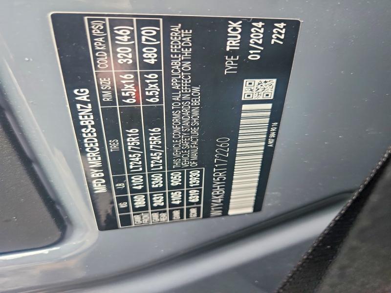 2024 Mercedes Benz Sprinter მანქანა იყიდება აუქციონზე, vin: W1Y4KBHY5RT172260, აუქციონის ნომერი: 47924246