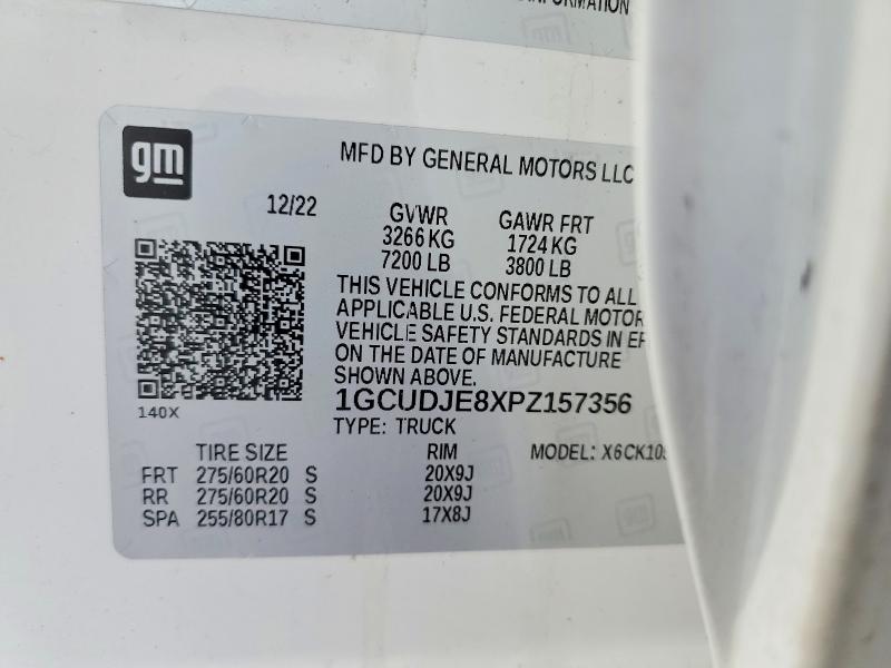 Продажа на аукционе авто 2023 Chevrolet Silverado, vin: 1GCUDJE8XPZ157356, номер лота: 50899186