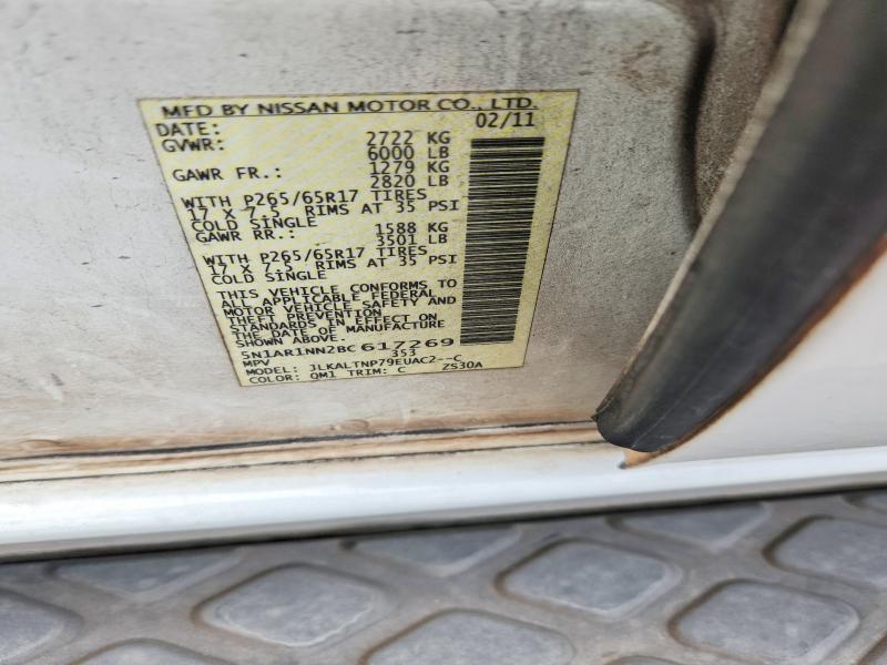 Продажа на аукционе авто 2011 Nissan Pathfinder, vin: 5N1AR1NN2BC617269, номер лота: 50107756