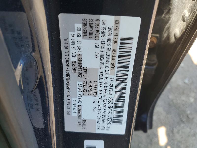 49085706 :رقم المزاد ، 3MZBN1L34JM212398 vin ، 2018 Mazda 3 مزاد بيع