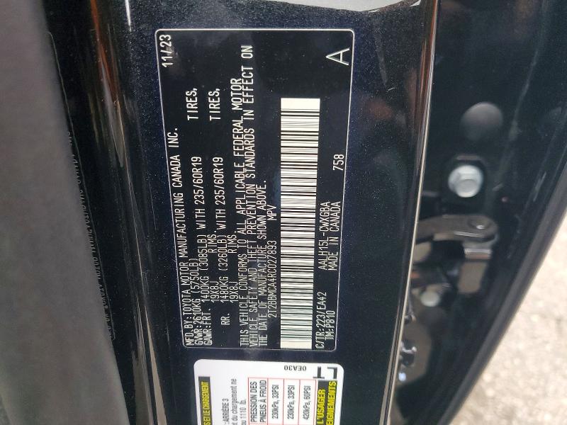 48395136 :رقم المزاد ، 2T2BBMCA4RC027893 vin ، 2024 Lexus Rx 350h مزاد بيع