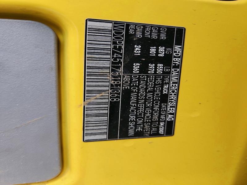 Aukcja sprzedaży 2007 Dodge Sprinter, vin: WD0PE745175181368, numer aukcji: 50526076