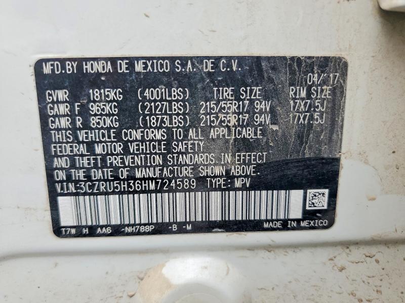 Продажа на аукционе авто 2017 Honda Hr-v, vin: 3CZRU5H36HM724589, номер лота: 51619136