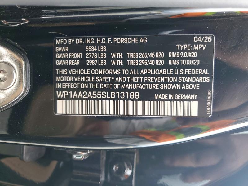 51420006 :رقم المزاد ، WP1AA2A55SLB13188 vin ، 2025 Porsche Macan مزاد بيع