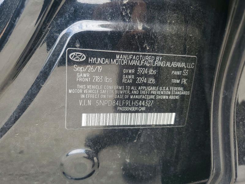2020 Hyundai Elantra მანქანა იყიდება აუქციონზე, vin: 5NPD84LF9LH544327, აუქციონის ნომერი: 51460476