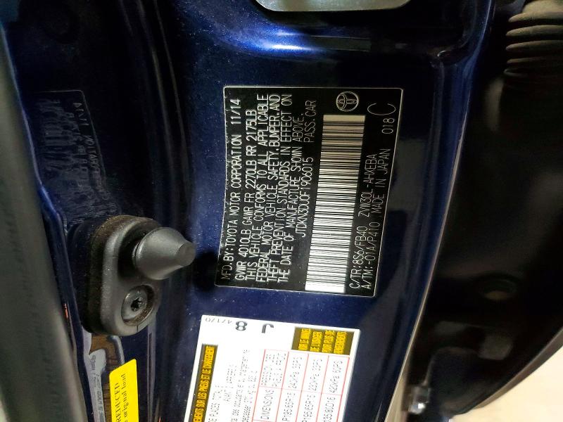 51544236 :رقم المزاد ، JTDKN3DU0F1906015 vin ، 2015 Toyota Prius مزاد بيع
