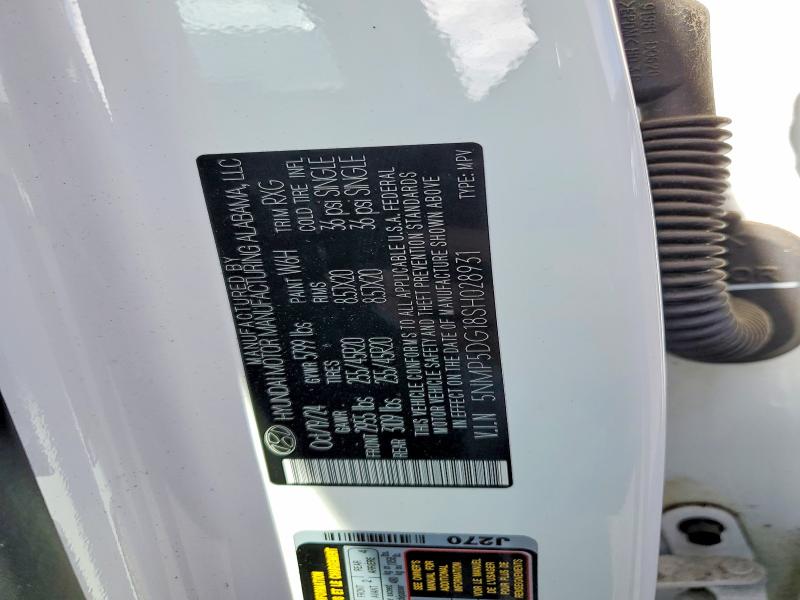 2025 Hyundai Santa Fe მანქანა იყიდება აუქციონზე, vin: 5NMP5DG18SH028931, აუქციონის ნომერი: 51377196
