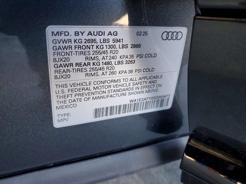 Aukcja sprzedaży 2025 Audi Q5 E, vin: WA1E2AFY0S2059473, numer aukcji: 50813586
