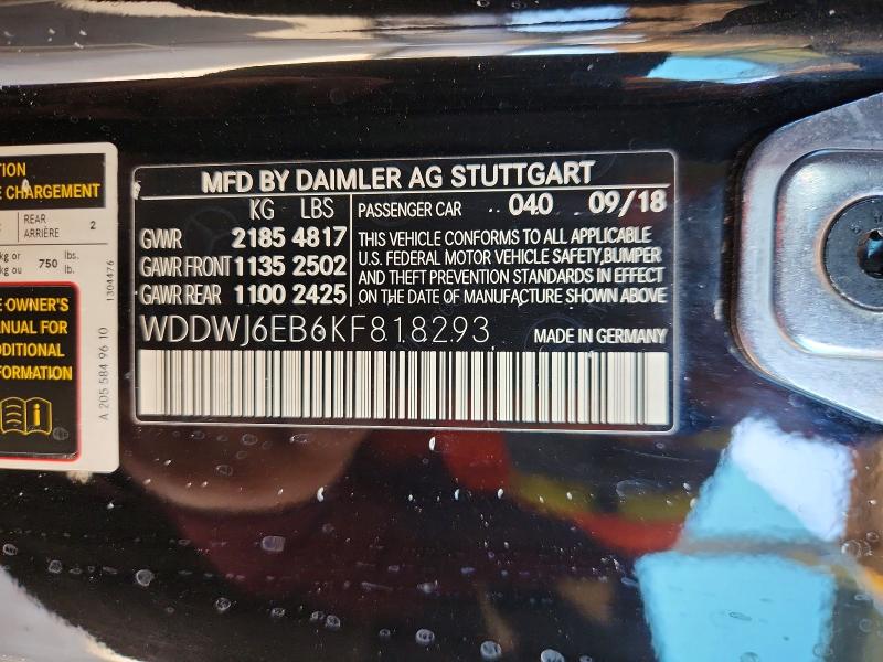 Продаж на аукціоні авто 2019 Mercedes-benz C, vin: WDDWJ6EB6KF818293, номер лоту: 48174536