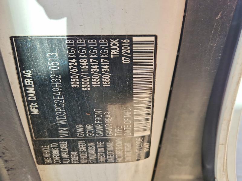50175056 :رقم المزاد ، WD3PG2EA9H3210513 vin ، 2017 Mercedes-benz Metris مزاد بيع
