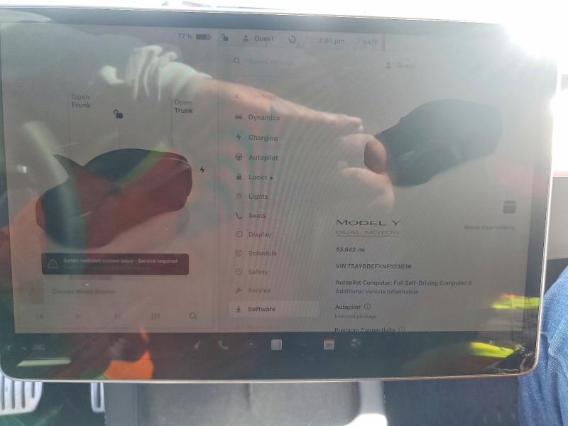 50259216 :رقم المزاد ، 7SAYGDEFXNF533536 vin ، 2022 Tesla Model Y مزاد بيع