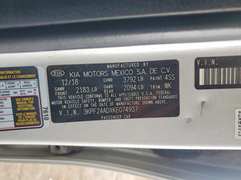Aukcja sprzedaży 2019 Kia Forte, vin: 3KPF24ADXKE074937, numer aukcji: 51895586