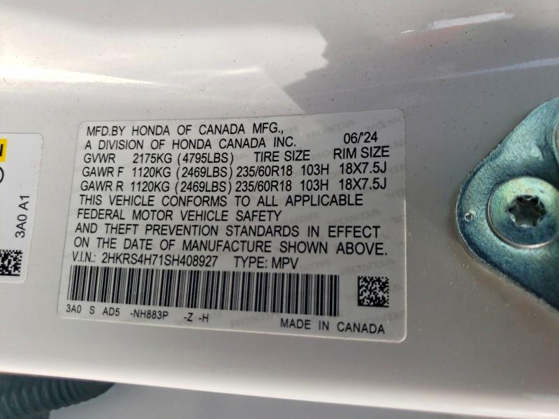 Aukcja sprzedaży 2025 Honda Cr-v, vin: 2HKRS4H71SH408927, numer aukcji: 50819136