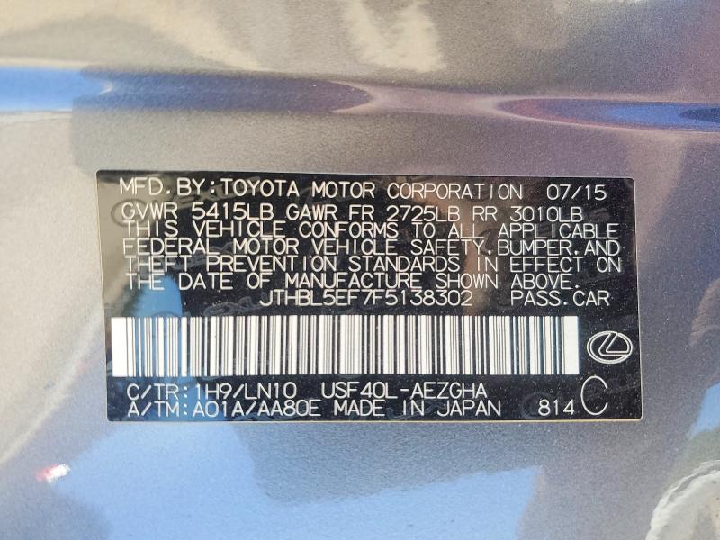 Продажа на аукционе авто 2015 Lexus Ls, vin: JTHBL5EF7F5138302, номер лота: 50526566
