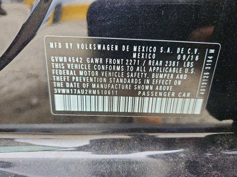 49271886 :رقم المزاد ، 3VWH17AU2HM510611 vin ، 2017 Volkswagen Golf Alltrack مزاد بيع