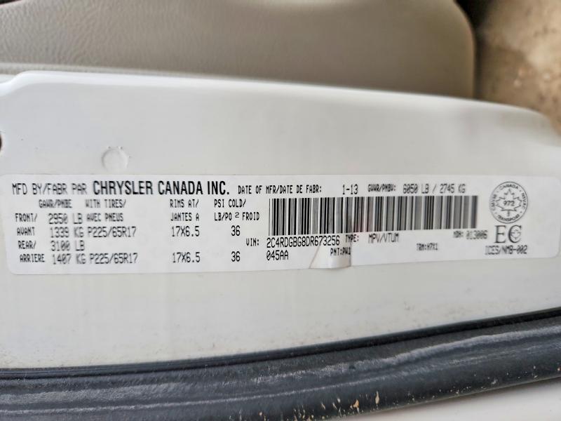 2013 Dodge Grand Caravan მანქანა იყიდება აუქციონზე, vin: 2C4RDGBG8DR673256, აუქციონის ნომერი: 50513266