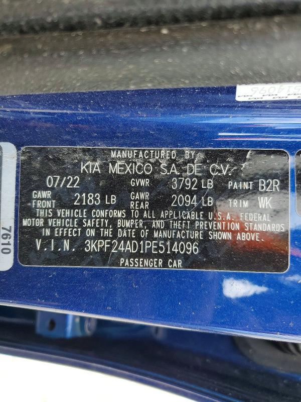 49197006 :رقم المزاد ، 3KPF24AD1PE514096 vin ، 2023 Kia Forte مزاد بيع