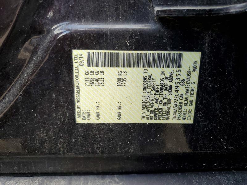 Aukcja sprzedaży 2014 Nissan Maxima, vin: 1N4AA5AP2EC495355, numer aukcji: 50297066
