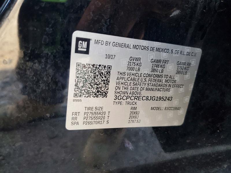 Продаж на аукціоні авто 2018 Chevrolet Silverado, vin: 3GCPCREC8JG195243, номер лоту: 50087946