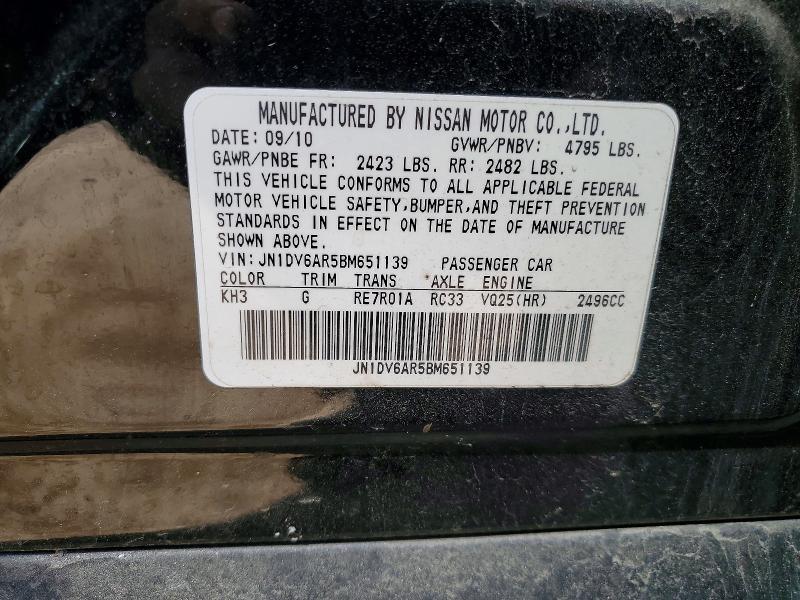 49070686 :رقم المزاد ، JN1DV6AR5BM651139 vin ، 2011 Infiniti G25 Sedan مزاد بيع