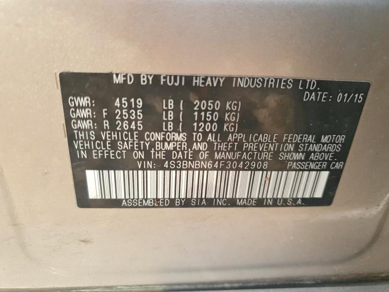 48408636 :رقم المزاد ، 4S3BNBN64F3042908 vin ، 2015 Subaru Legacy مزاد بيع