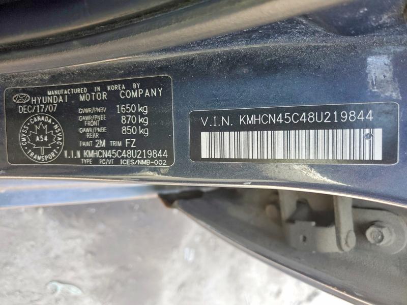 2008 Hyundai Accent მანქანა იყიდება აუქციონზე, vin: KMHCN45C48U219844, აუქციონის ნომერი: 49161316