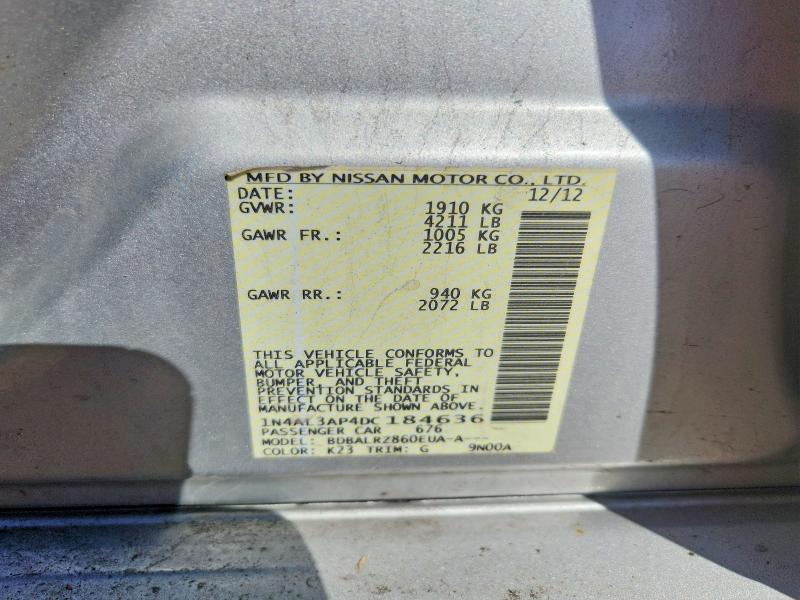 Продаж на аукціоні авто 2013 Nissan Altima, vin: 1N4AL3AP4DC184636, номер лоту: 50413906