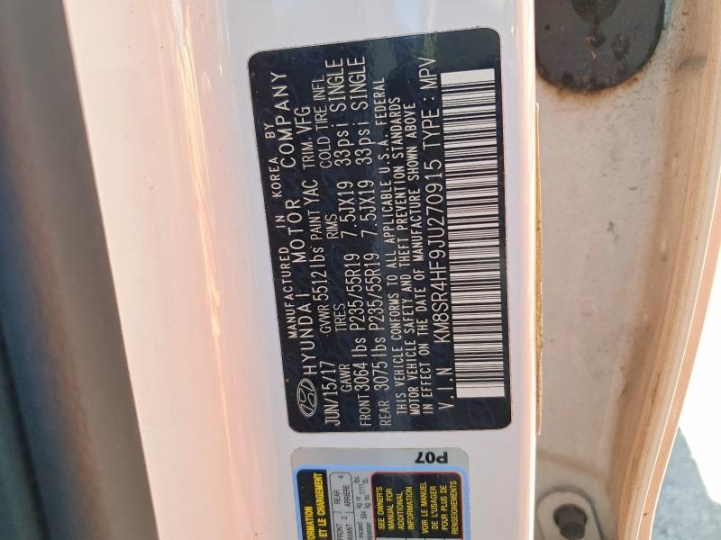 49720406 :رقم المزاد ، KM8SR4HF9JU270915 vin ، 2018 Hyundai Santa Fe مزاد بيع