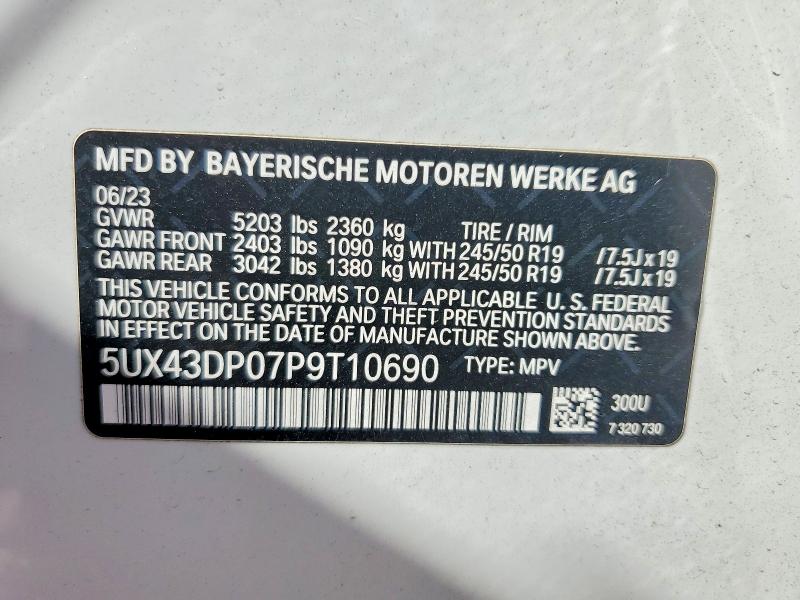 Продажа на аукционе авто 2023 Bmw X3, vin: 5UX43DP07P9T10690, номер лота: 49126586